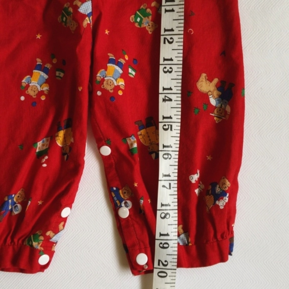 handmade vintage style bear print overalls jumpsuit 6 months baby unisex - Picture 9 of 10